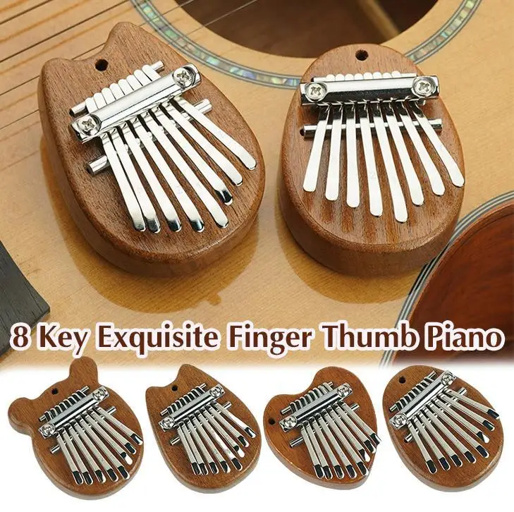 8 Key Mini Wooden Kalimba High Quality Exquisite Finger Thumb Piano Marimba Musical Good Accessory Pendant Gift