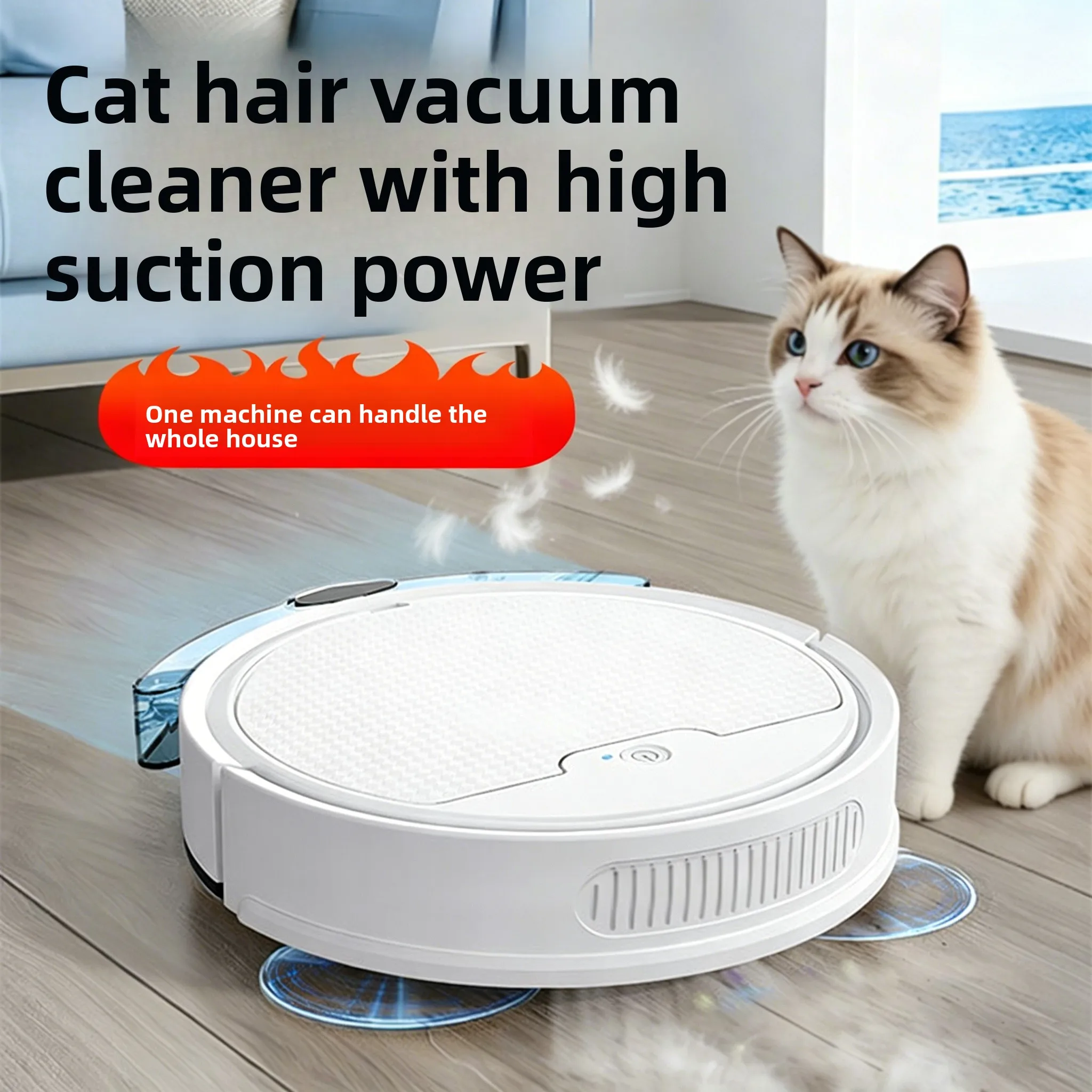 ZHAYA Robot Vacuum Strong Suction Automatic Sweeping Mopping Pet Hair Tangle Free Smart Cleaner for Cats Dogs