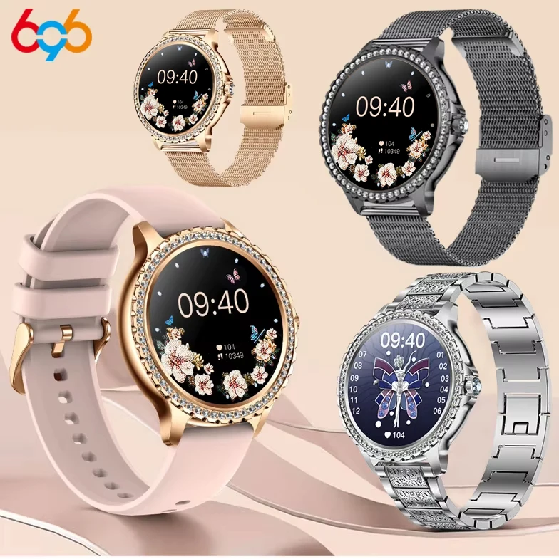 

Blue Tooth Call Woman Smart Watches Lady Sports Fitness Bracelet Waterproof Body Temperature Smartwatch For Android IOS