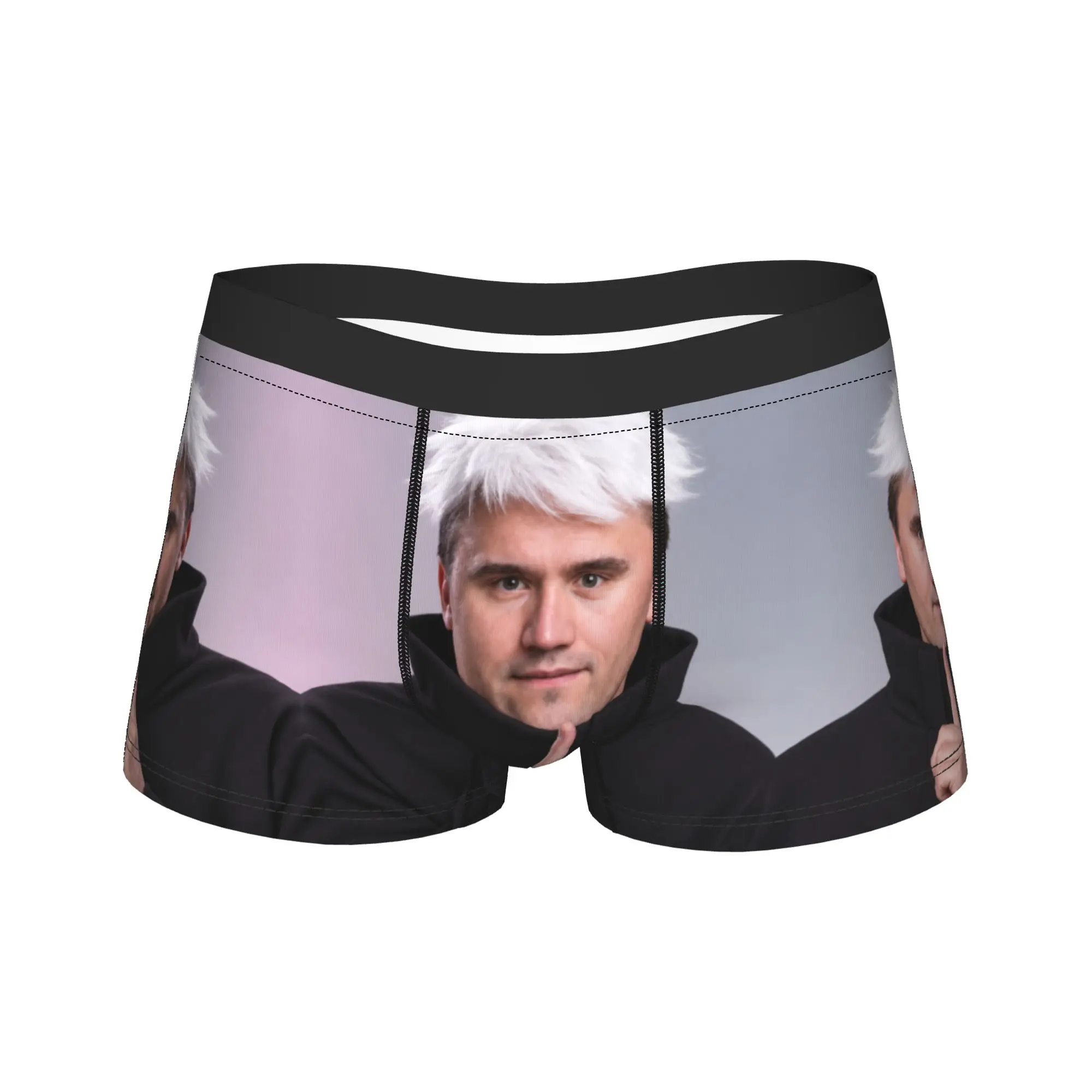 Charlie Kirk White Hair Portrait Meme Shorts Briefs  Underwear Trenky Men's Classic Boxer Shorts Custom DIY Oversize Panties