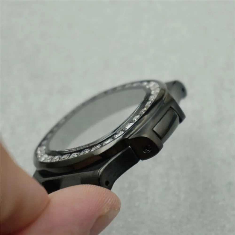 Kim Cương Mới Viền Ốp Lưng Sửa Đổi Lặn Dành Cho NH35/ NH36 Phong Trào Cơ Khí Tự Động Vỏ Đồng Hồ Trung Liên Kết Dây Đeo