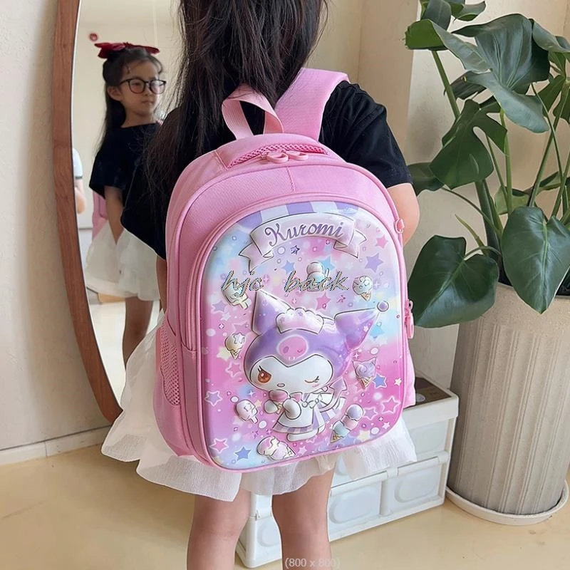 Kuromi Melody-mochila escolar ligera para niñas, bolso de hombro de gran capacidad, a la moda