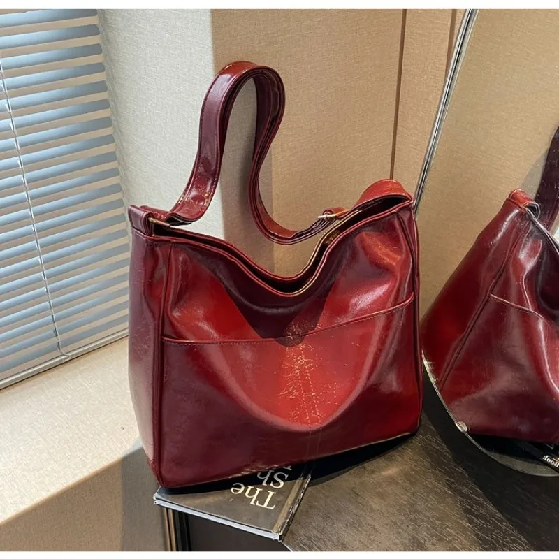 

Minimalist Fashion Leather Shoulder Bag Women Handbag Designer Crossbody Tote Purse Square Diaper Bag