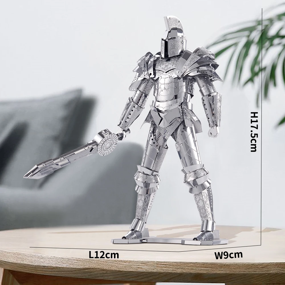Piececool 3D Metal Model Kits Black Knight 3D Puzzles for Adult Assembly Mecha Model for Brain Teaser Jigsaw DIY Kit Gifts