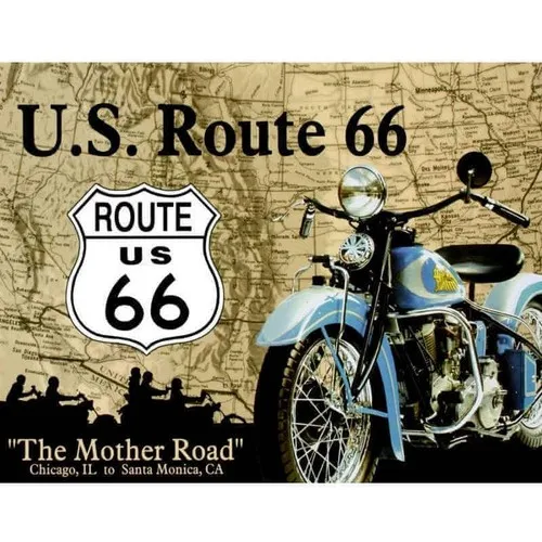 Route 66 The Mother Road Tin Sign Retro Man Cave Bar 40.5 x 31.5 Genuine USA --Tin Sign