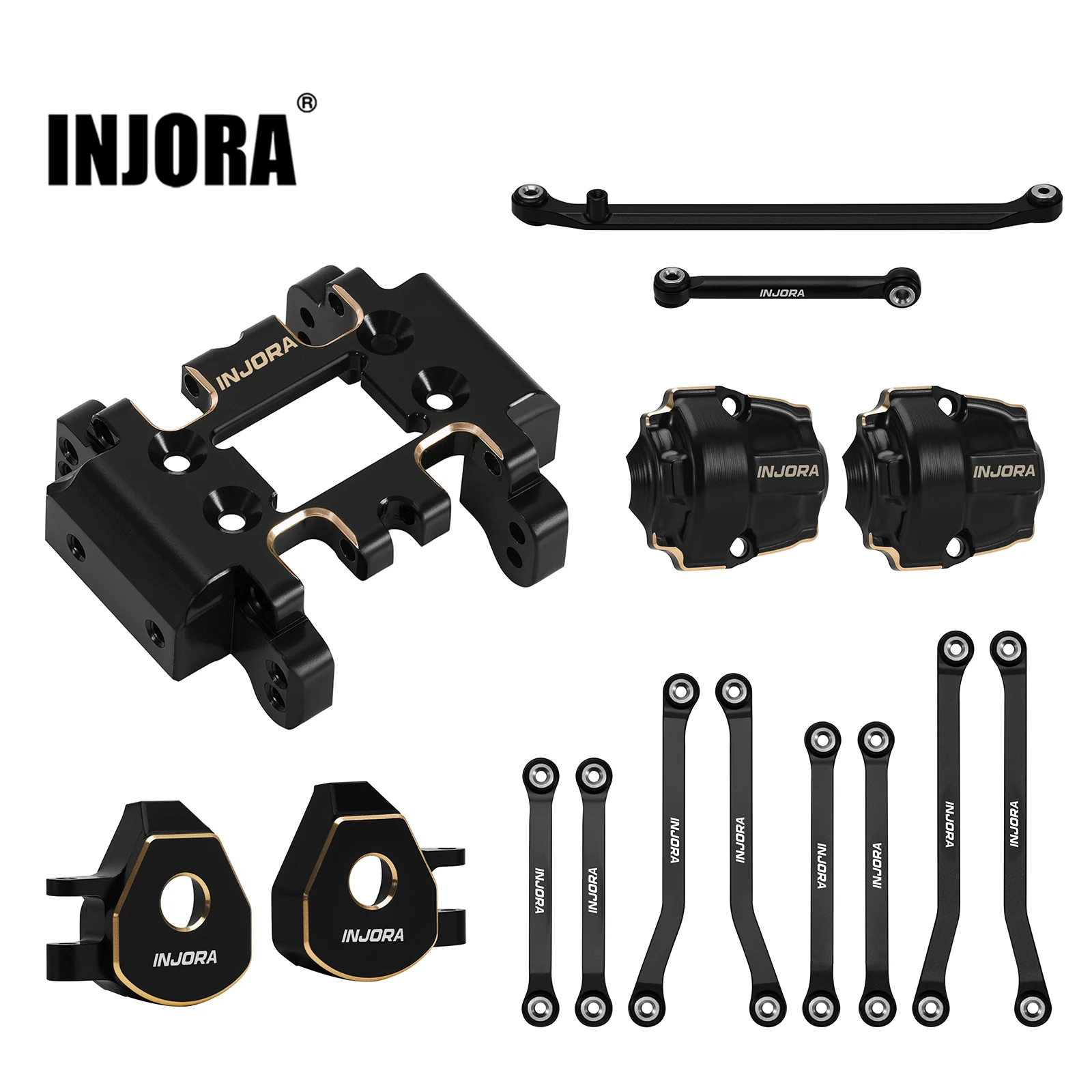 INJORA Black Coated Brass Upgrade Set for 1/32 Redcat Ascent-32 V1 V2