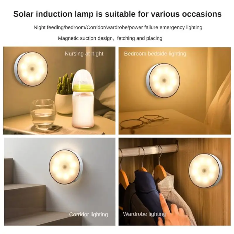 

*ABAB Motion Sensor Light Wireless Lamp USB Rechargeable Lamp Wireless Night Wall Charging for Corridor Bedroom Decoration