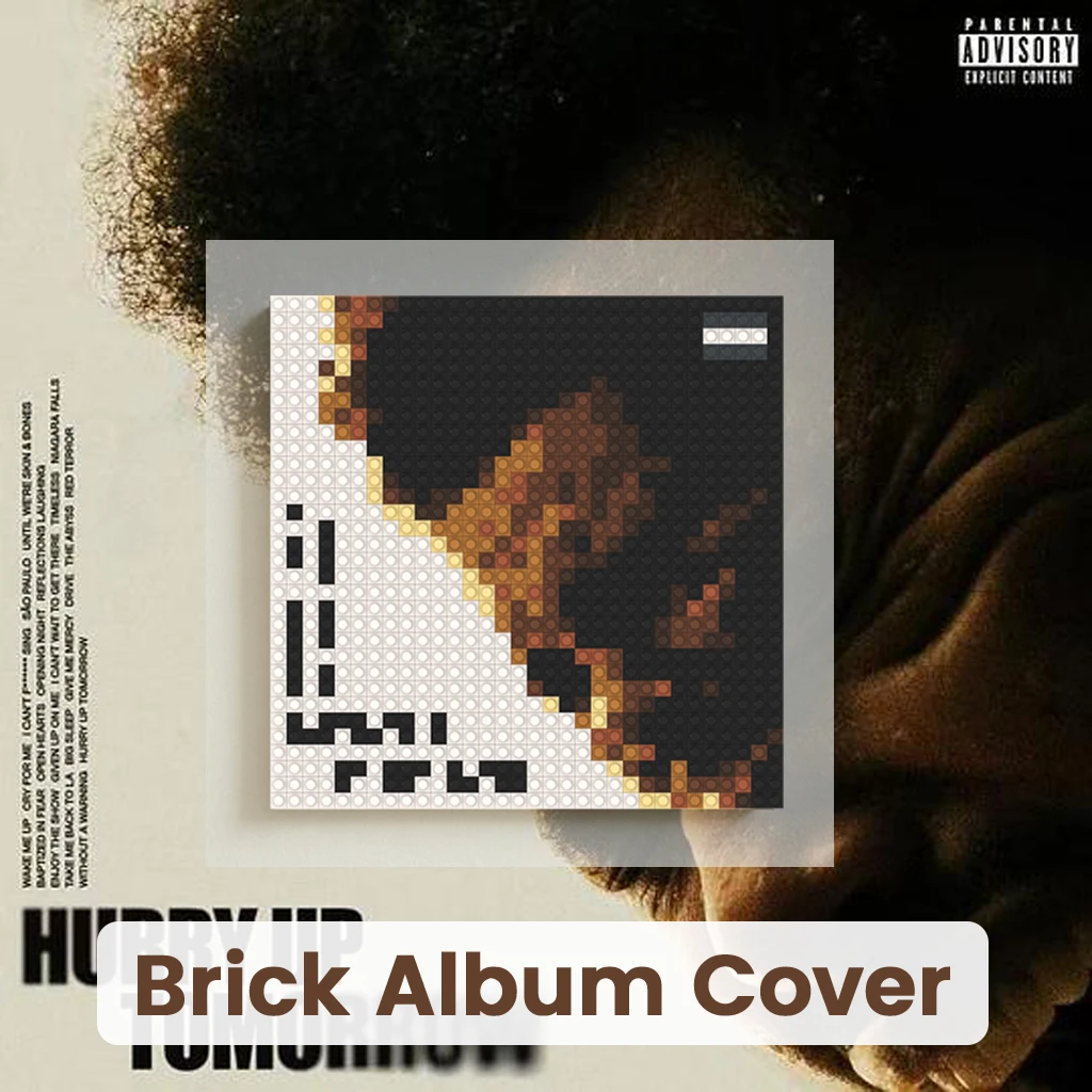 

T-The Weeknd Album Cover PosterBuilding Blocks Pixel Art Mosaic Brick Painting Album Cover Wall Home Living Room Decor