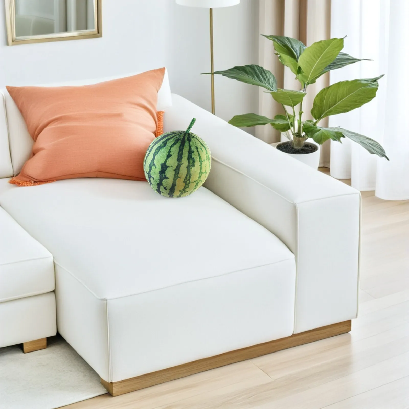 

Watermelon Core Pillow Soft Simulated Stuffed Birthday Cushion Decorative Throw Pillow for Kids Bedroom Living Room