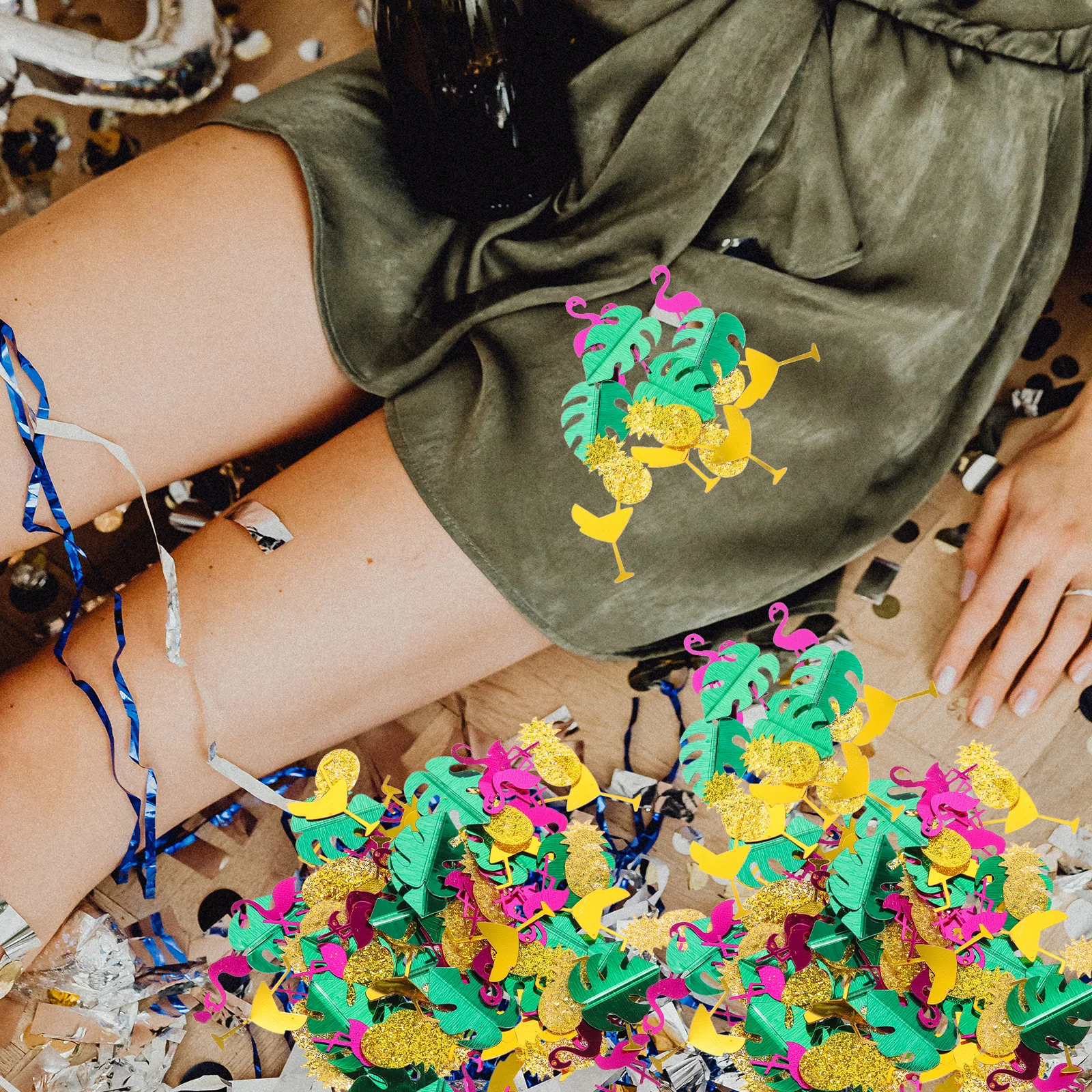 

Hawaiian Style Confetti Decorations Plastic Party Supplies Shiny Table Scatters Wedding Birthday Balloon Filling Room Decor