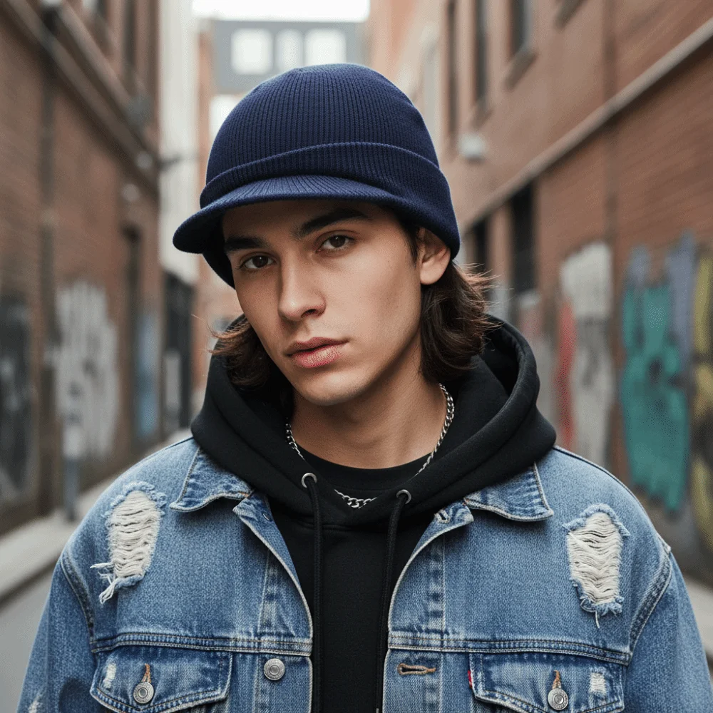 موضة رشاقته الدافئة محبوك بلغت ذروتها قبعة Therma بلون قصيرة حافة قبعة قبعة لينة إيرفلاب إضافة أفخم اصطف قبعة المشي لمسافات طويلة #1