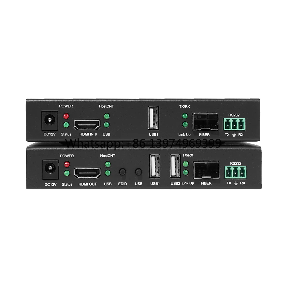 Industrial-Grade Fiber Extender with KVM  Long-Distance 4K HDMI Extender   HDMI Fiber Optic Transmitter/Receiver Kit