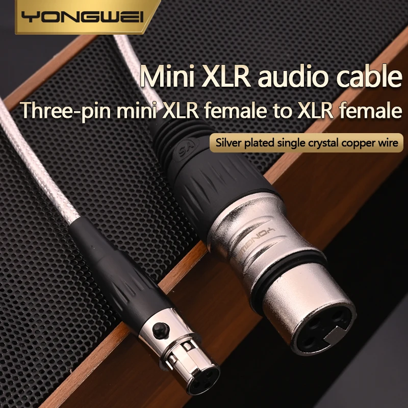 YONGWEI Mini XLR 3Pin Female To 3 Pin XLR male and female plug Audio Cable For Suitable for waist pack 48V sound card microphone