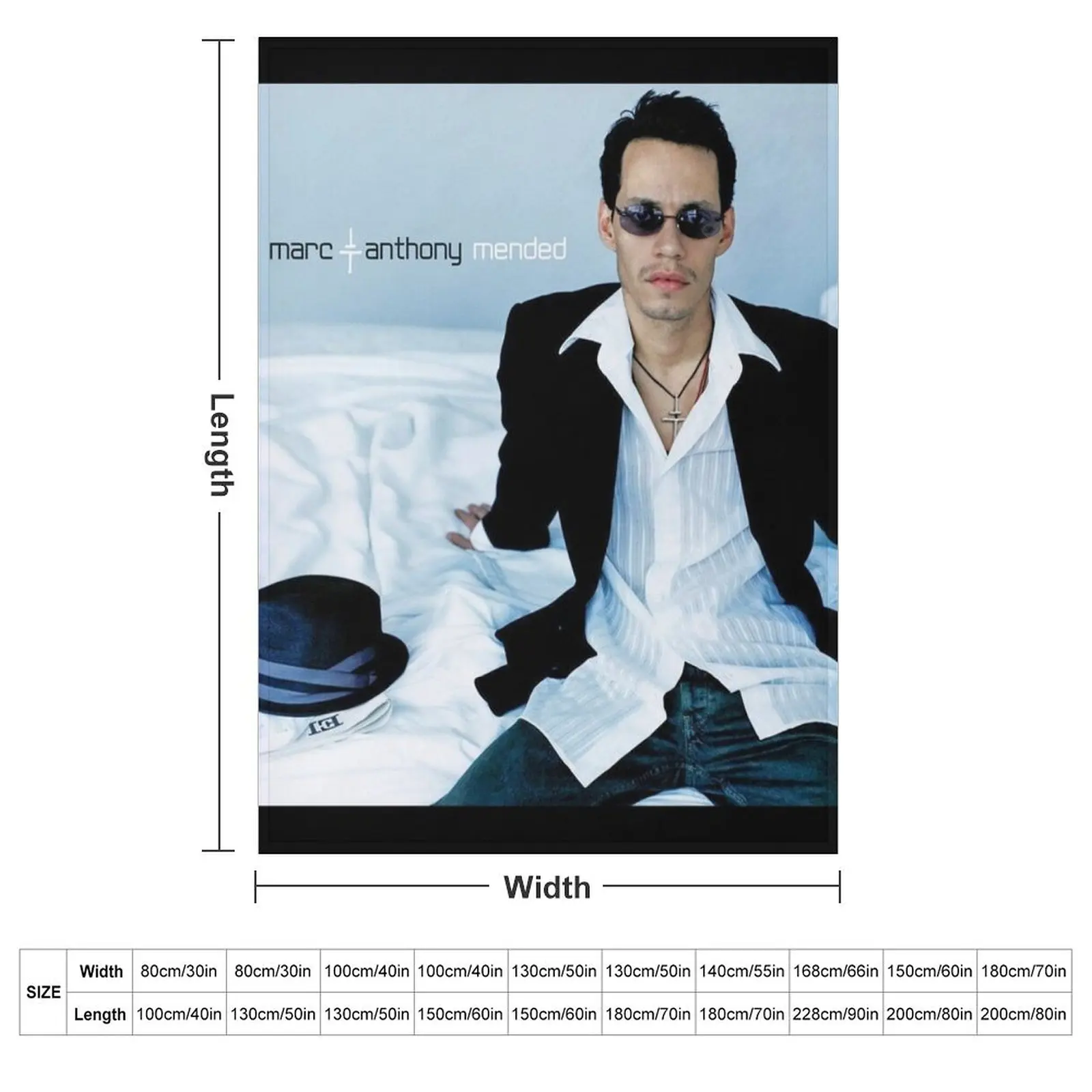 Marc Anthony mended Throw Blanket couch cozy soft plush fuzzy picnic outdoor blanket