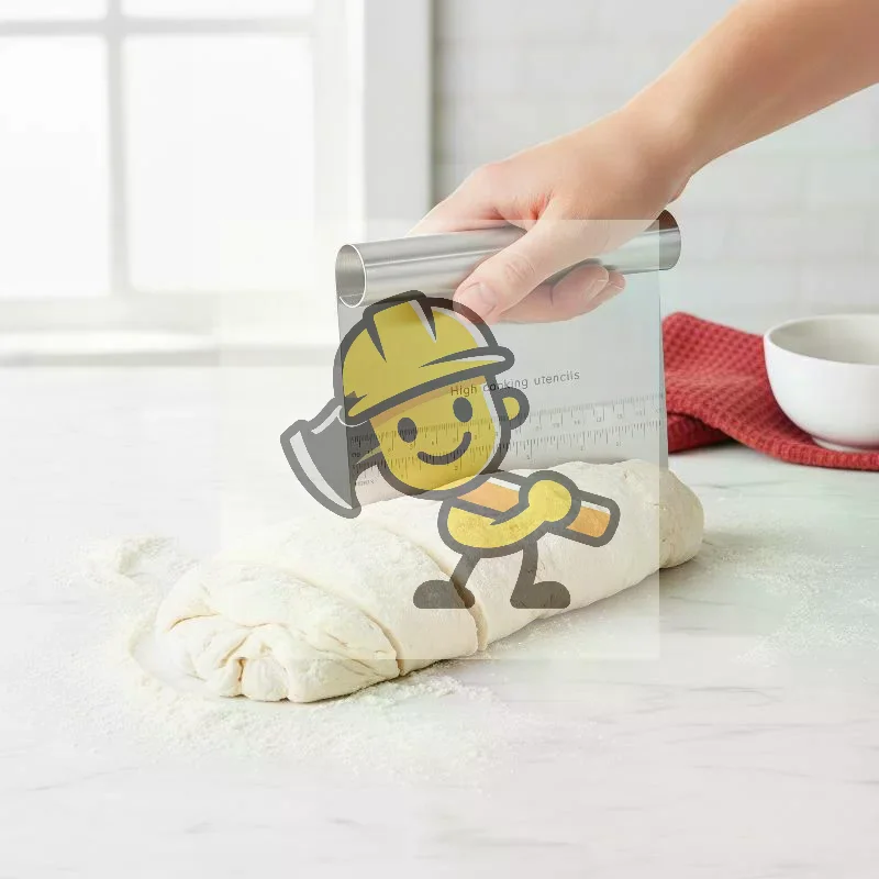 Stainless Steel Dough Pastry Scraper Pizza Cutter Chopper With Measuring Scale Multipurpose Cake Bread Separator