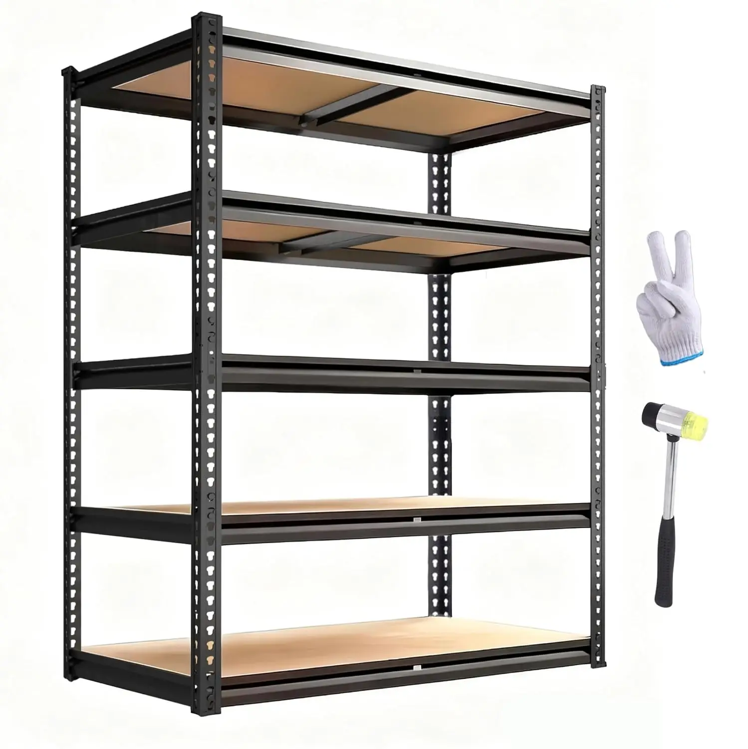 

72" Adjustable Metal Garage Storage Shelves Heavy Duty 2400 LBS 16x36x72 for Basement Warehouse Workshop, Custom