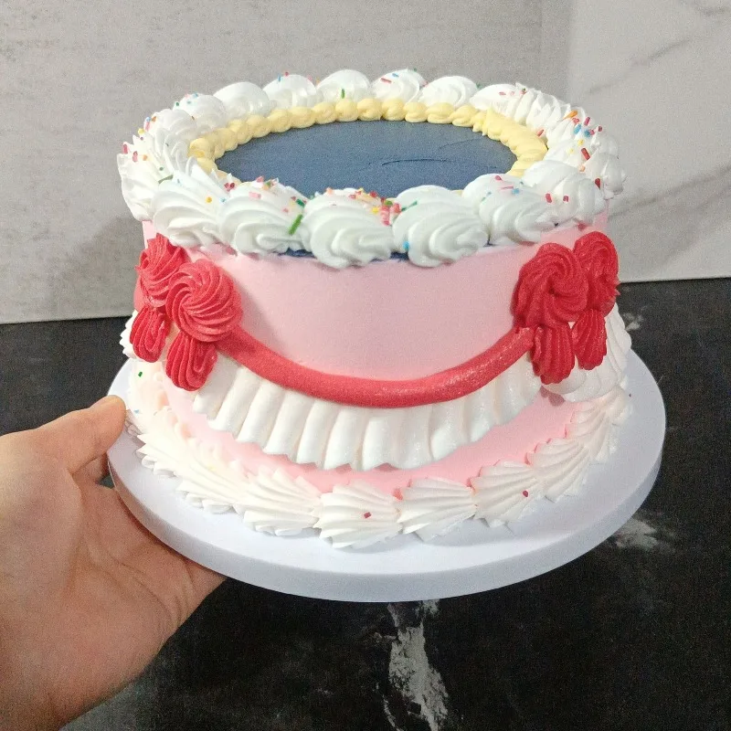 1PC 6Inch Birthday Cake Model European Style Strawberry Cake Fake Sample Window Display Decoration Sweet Table Decoration