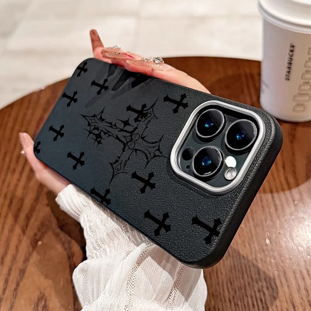 Cross Christian Case For IPhone 16 17 13 Pro Max Cases Phone 11 12 13 ProMax 14 15 Plus Case XS XR Shockproof Leather Drop Funda