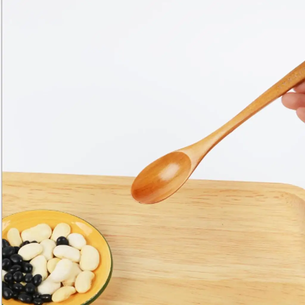 Wooden Cooking Spoon Long Handle 33.5cm Stirring Spoon Korean Kitchenware Japanese Kitchen Utensils for Soup Stock and Broth