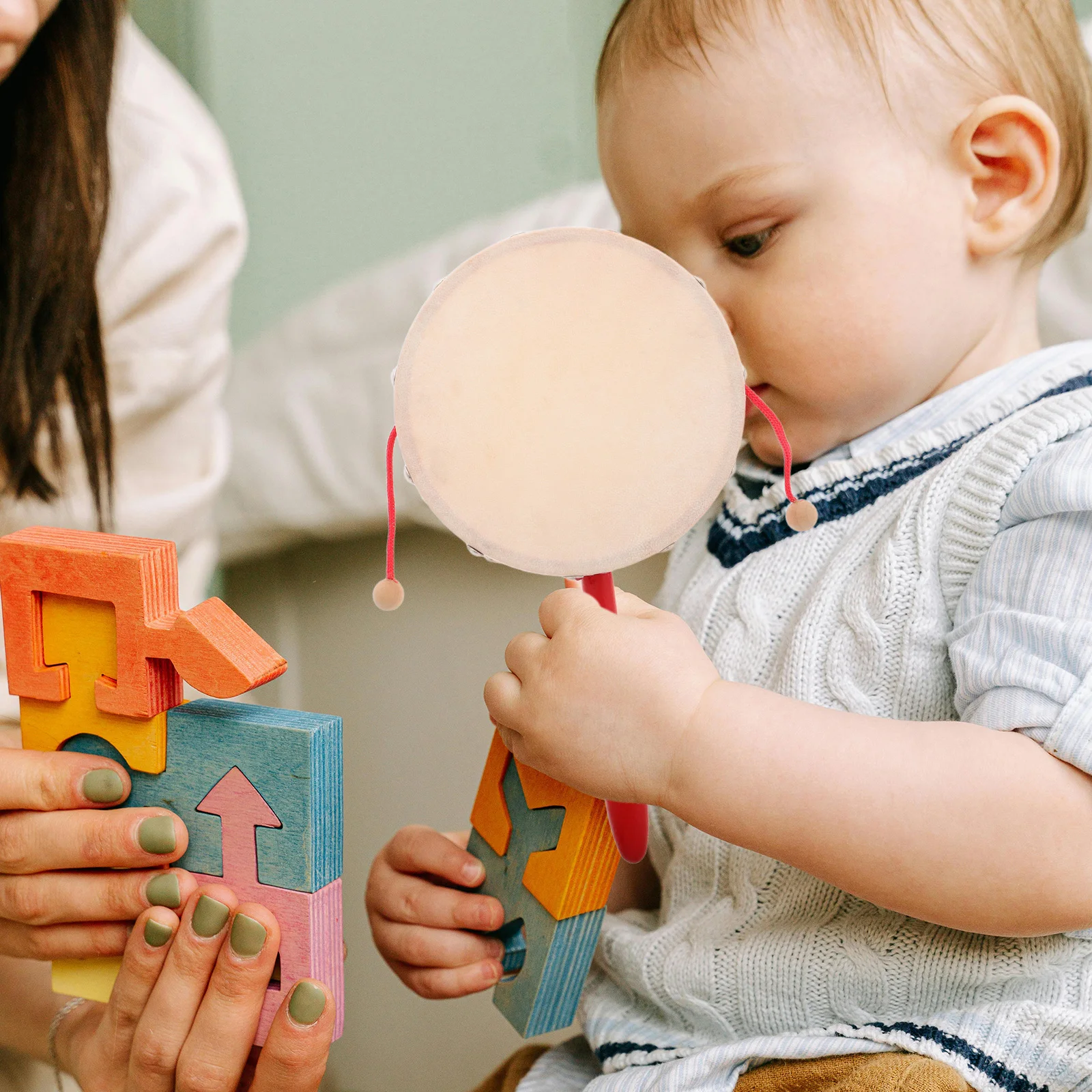 

Percussion Instruments Inch Kids Hand Drum Musical Montessori Musical Instruments Toys Toddler Rattle Bell Ringing Orff