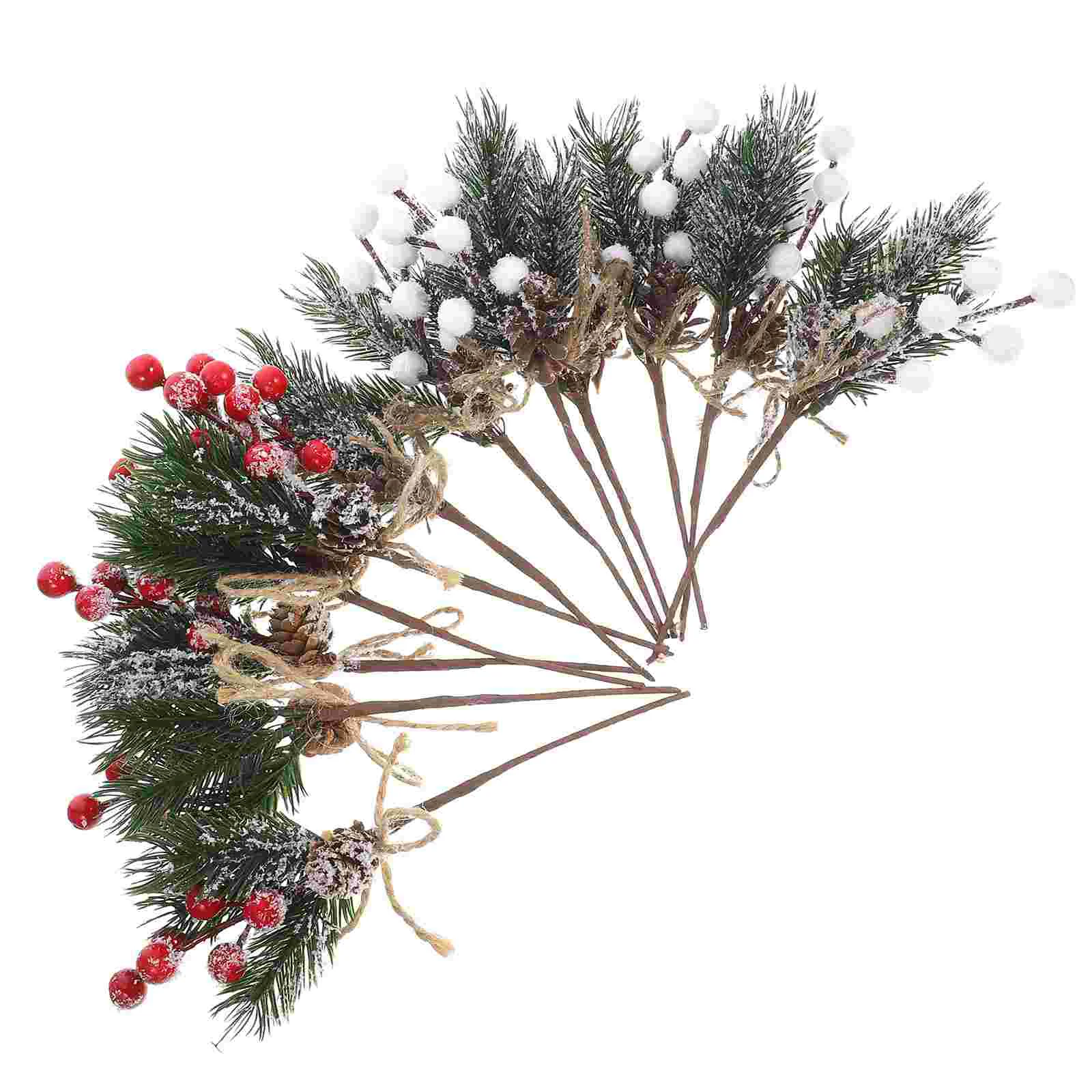 ตกแต่งบ้านคริสต์มาสสาขาสนปลอมสําหรับอุปกรณ์ต้นไม้ Berry Cone Pick Xmas อุปกรณ์เสริม