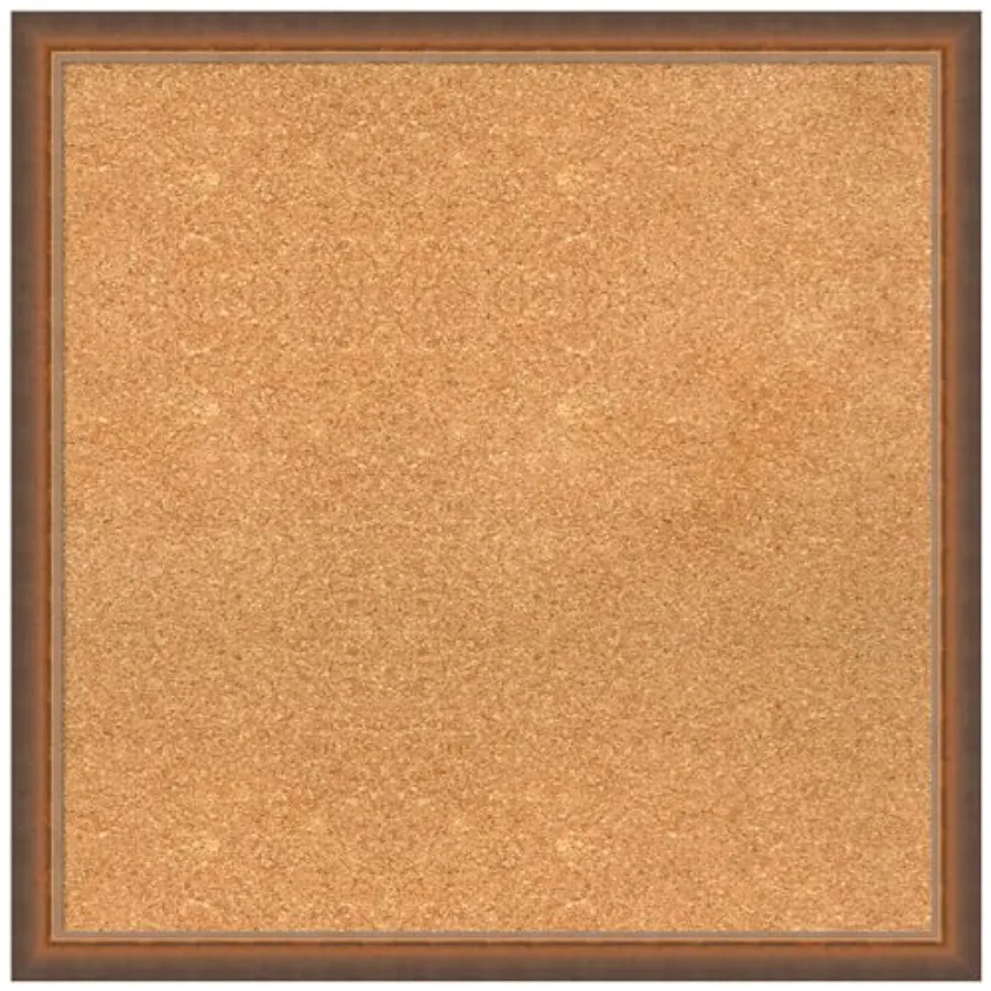 

Натуральная пробковая доска для стен 26x26, доска для заметок с бронзовой рамкой, средняя пробковая доска для офиса и дома, современный декор для организации пространства