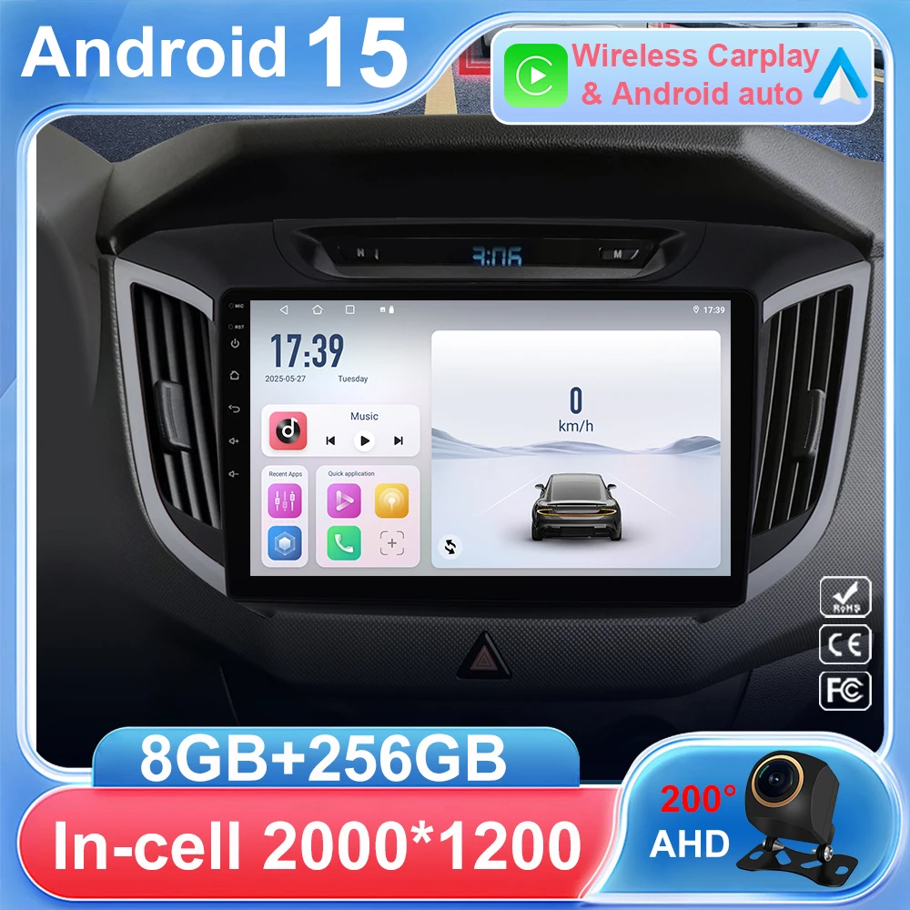 

Автомобильное радио Android Auto для Hyundai Creta Ix25 2015-2019 2020, GPS-навигация, зеркало, разделительный экран, DSP, мультимедийное видеоплетение