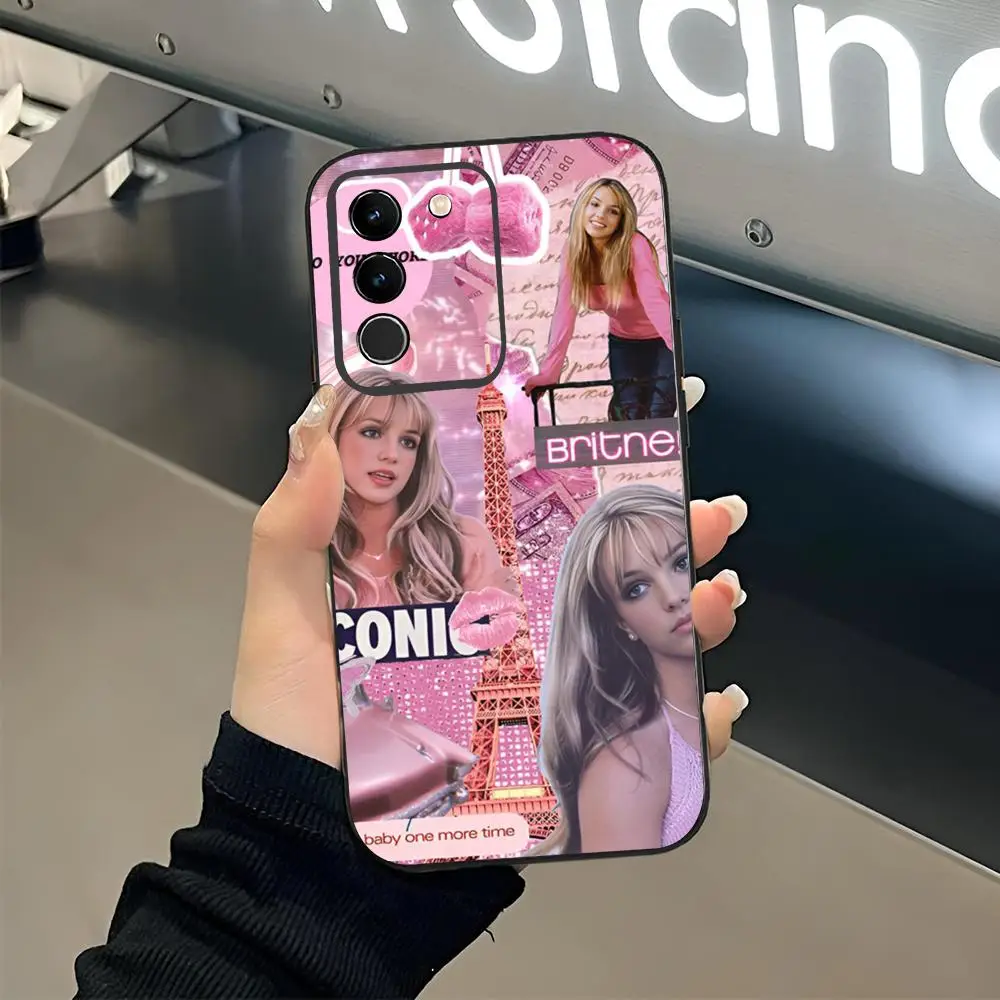 Singer B-Britney Spears funda de teléfono negra suave para Samsung S25 S24 Ultra 23 Fe 22 Plus Galaxy A54 A55 A16 A13 A24 A15 A25