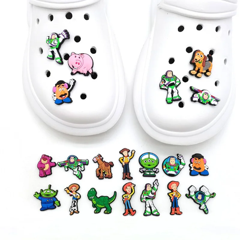 Miniso Bath Lightyear Shoe Accessories Garden Sandals Buckle Decorations Fit Boys Men Sandals Charm Ornaments Party Gifts