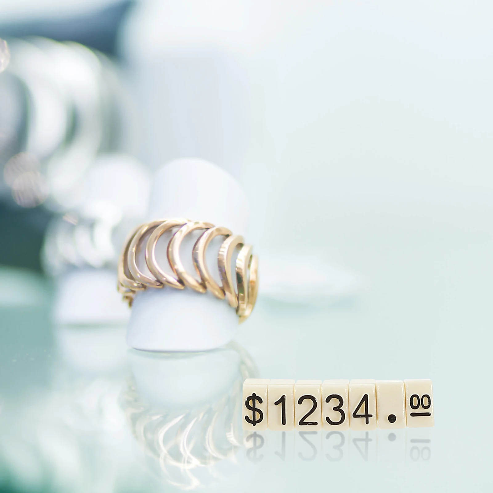 

20 Pcs Price Tags for Jewelry Display Lightweight Aluminum Alloy Number Pricing Blocks Stand Retail Sale Labels