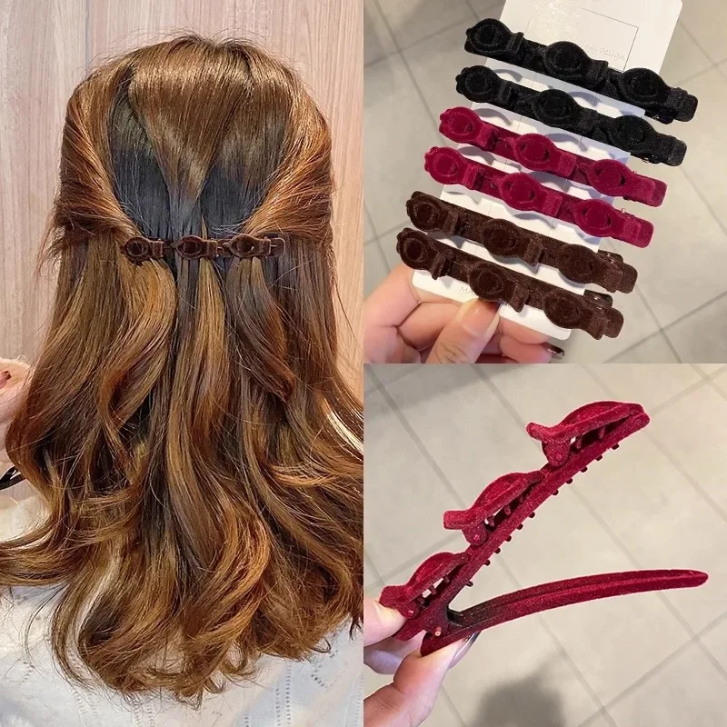 

Fashion Flocking Hairpin Hair Styling Flock Pins Broken Hair Holder Barrettes Side Bangs French Style Elegant Hair Accessories