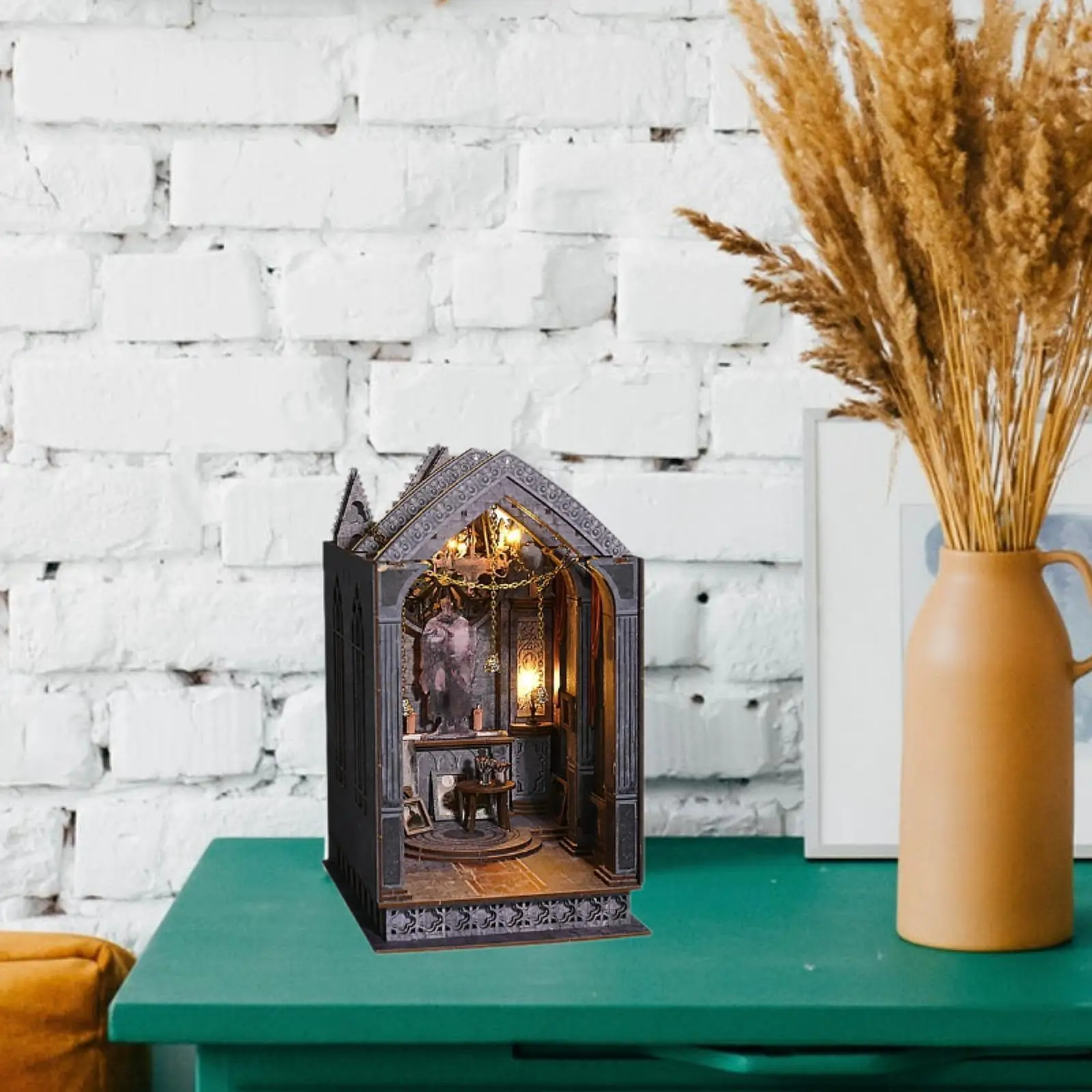 

DIY Wooden Miniature Dollhouse Kits Educational Toy DIY Assembly Book Stand