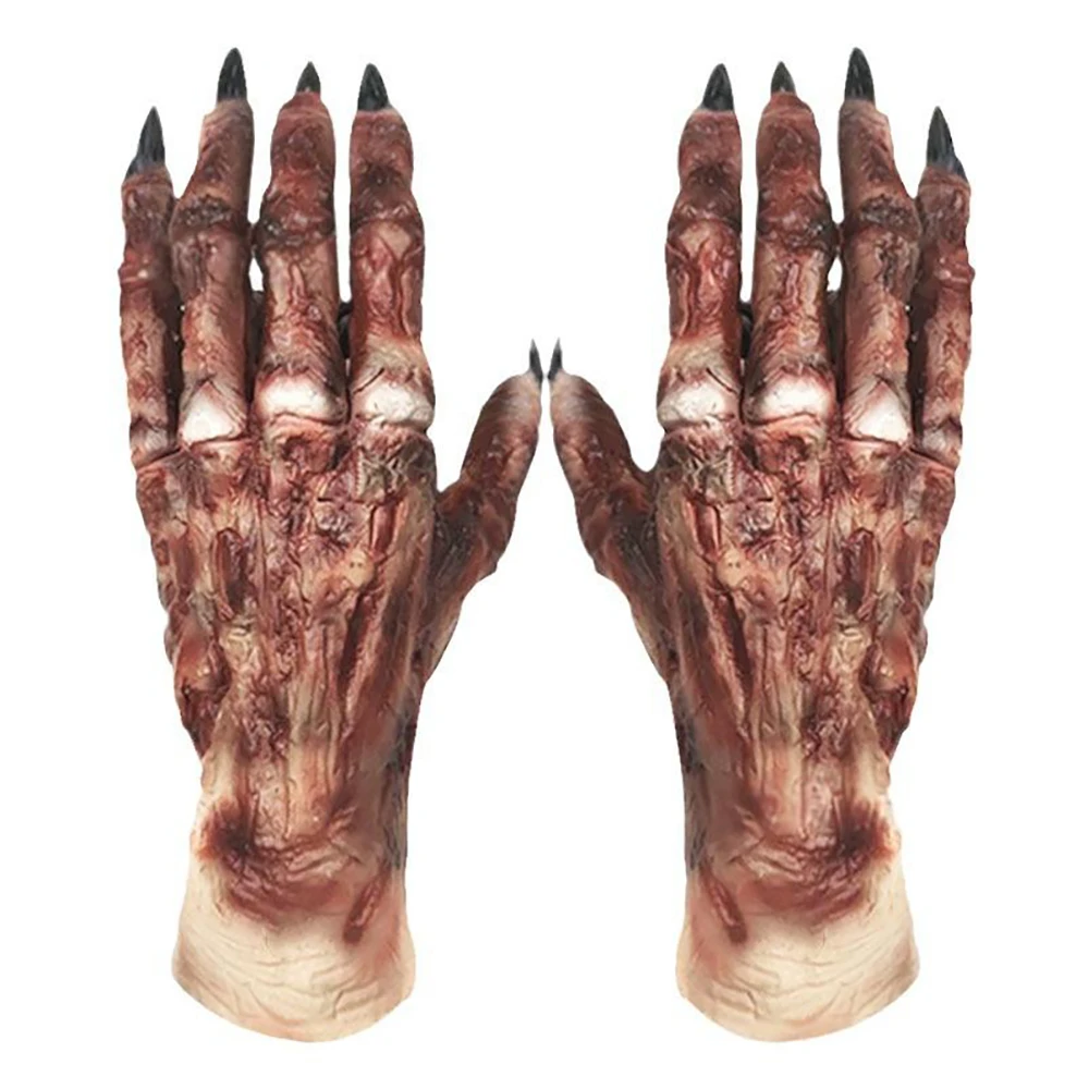 Die Mumienhandschuhe für Halloween, Unisex, elastische Latexhandschuhe, gruselige Handschuhe, Osterhandschuhe, Cosplay-Requisiten-Zubehör