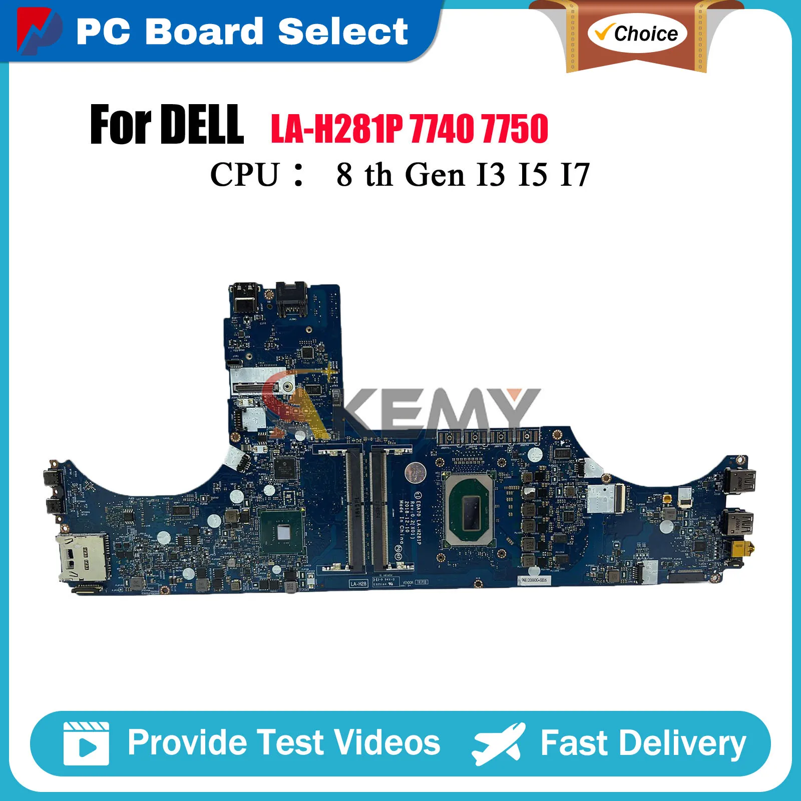 Laptop Motherboard For Dell Precision 7740 7750 LA-H281P with E-2276M CPU CN-0MPVGK Tested OK