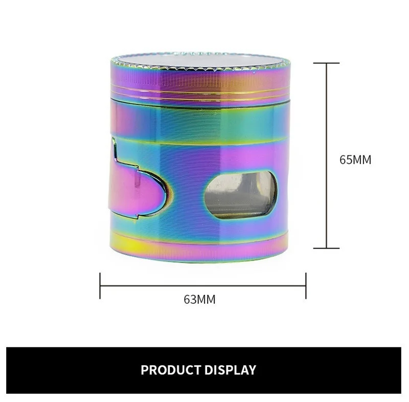 Large Rainbow Grinder with Windows 63mm 2.5inches Cigarette Accessories