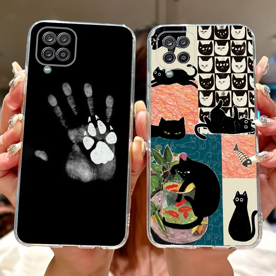 For Cover Samsung Galaxy A12 Phone Case M12 F12 Case Fashion Butterfly Clear Silicone Funda For Samsung A12 M12 F12 A125F Bumper