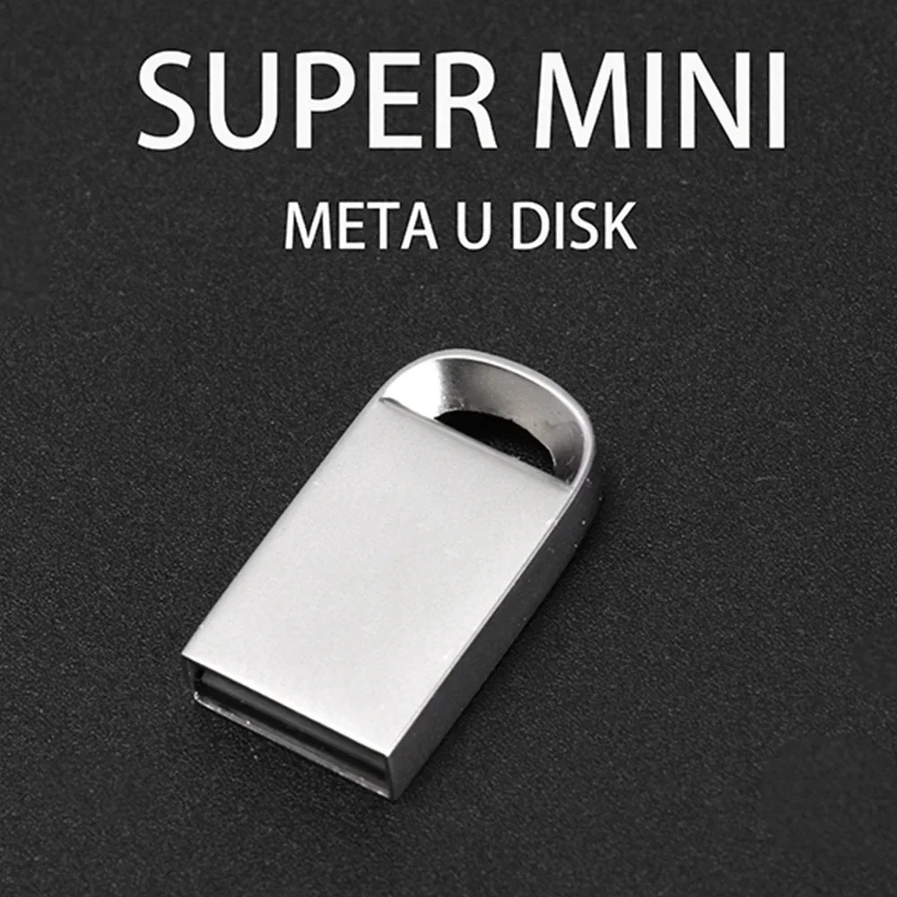 JASATER Super Mini Metal USB Flash Drive 128GB Silver Pen Drive with Free Key Ring 64GB Funny Creative Gift Memory Stick 32GB