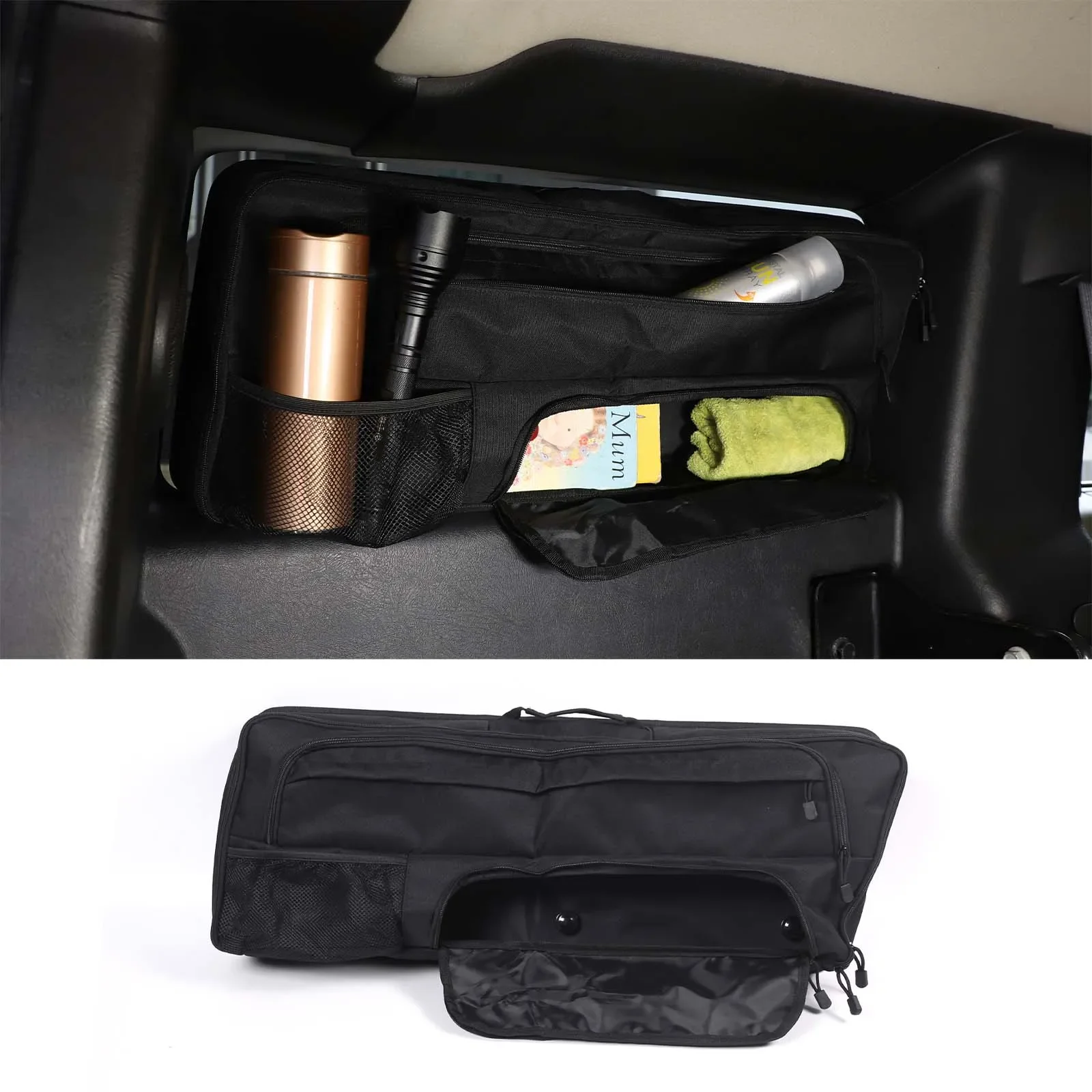 

For Hummer H2 2003-2009 Car Trunk Side Window Bag Oxford Cloth Suction-mounted Storage Bag on The Left Interior Accessories