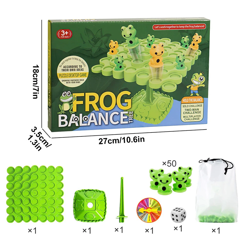 Fun Frog Balance Tree Children Montessori Math Toys Balancing Board Game Parent-child Interaction Tabletop Balance Game Toy Gift