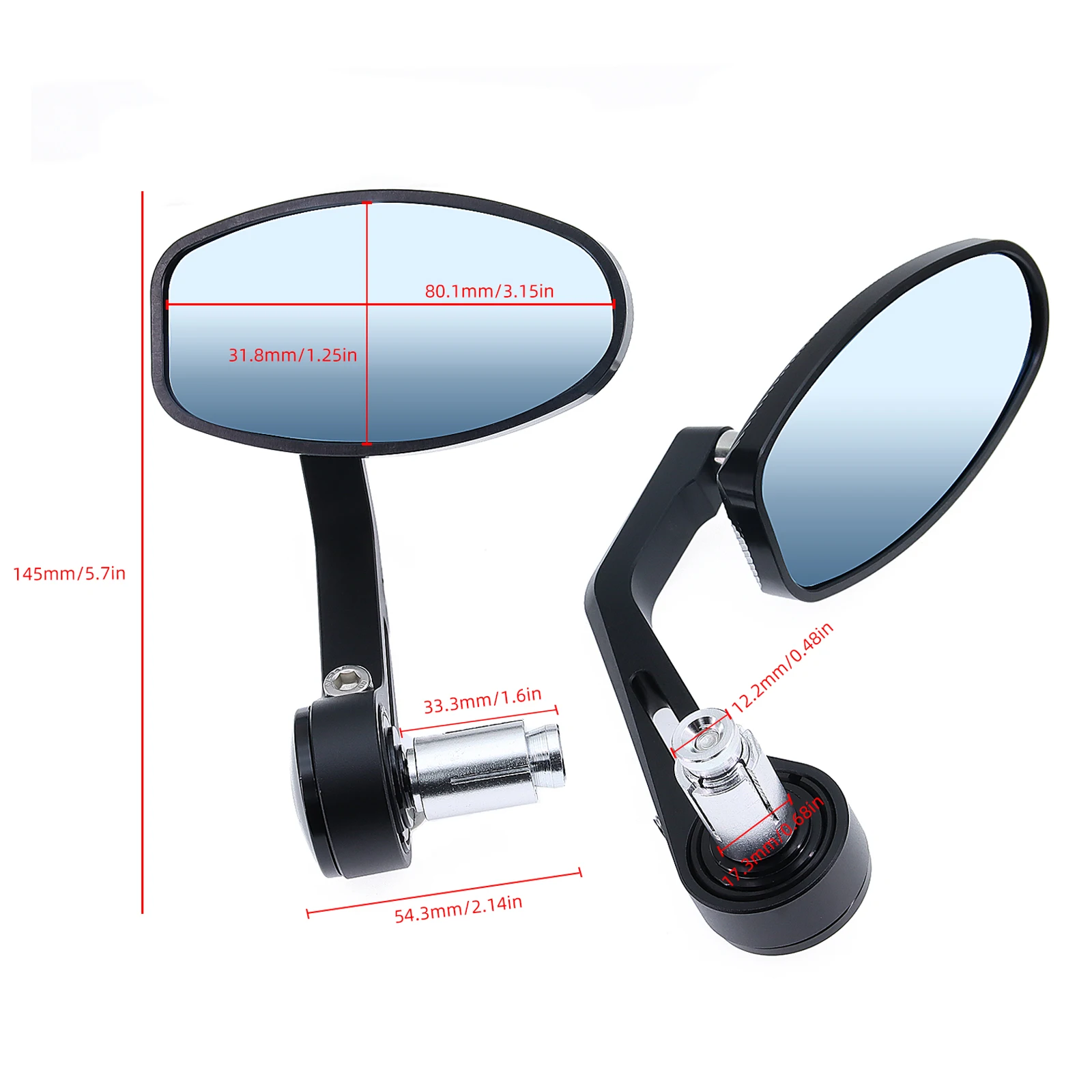 2PCS Motorcycle Rearview Mirrors CNC Motorcycle Bar End Black Rearview Side Mirror For Triumph Speed Triple Street 675 1050