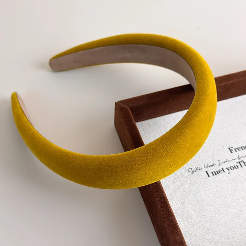 

Зимние милые бархатные повязки на голову, элегантная французская повязка для волос из губки для женщин и девочек, модный универсальный обруч для волос, аксессуары для волос в стиле ретро