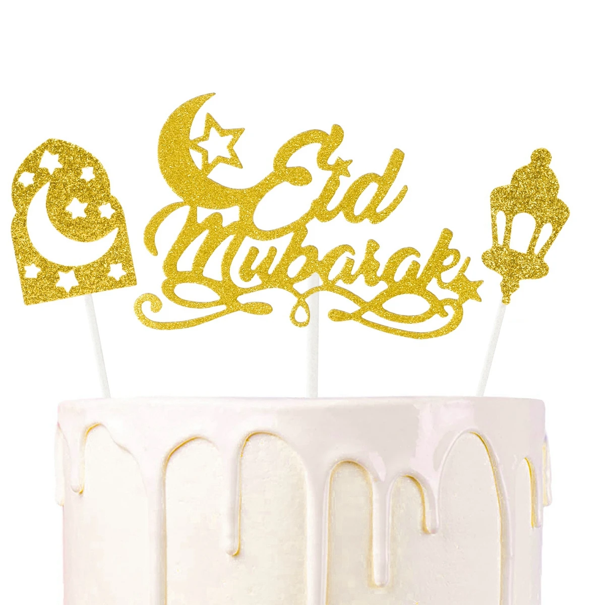 Eid Mubarak Cake Topper Ramadan Decoration 2025 for Home Cake Insert Ramadan Kareem Islamic Muslim Party Eid Al Adha Gifts