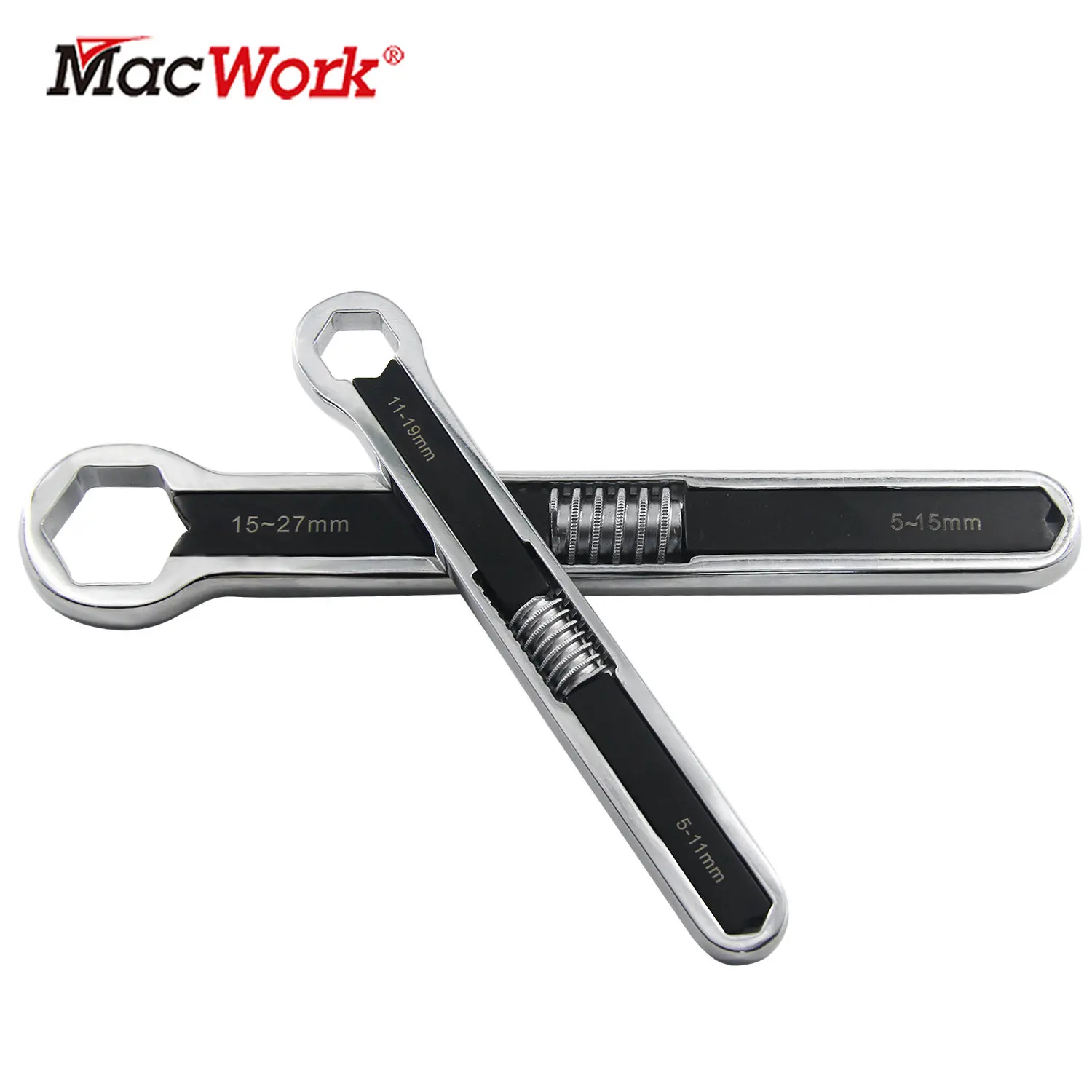 7 inch and 9.5 inch 2Pcs Total Wrench Universal Wrench Set Adjustable Double Head Spanner Multi-function Auto Repair Tools