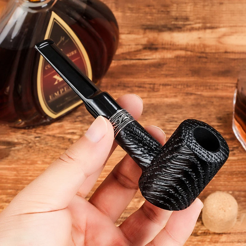 

New Oak Wood Tobacco Pipe Vintage 9mm Filter Smoking Pipe Men's Gift