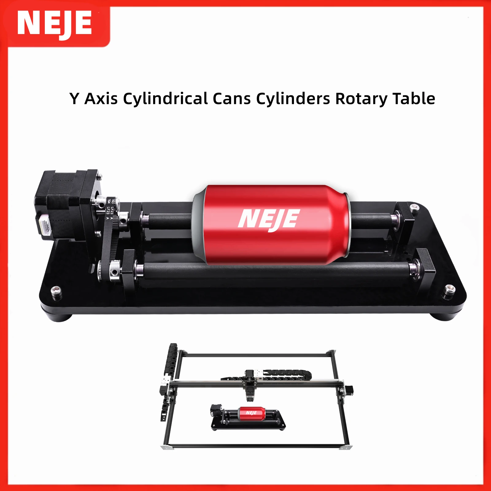 Cylindrical Cans Cylinders Rotary Table,Carving Machine Rotary Roller Platform Rotary Pen Jig Tool for All Brand Laser machines