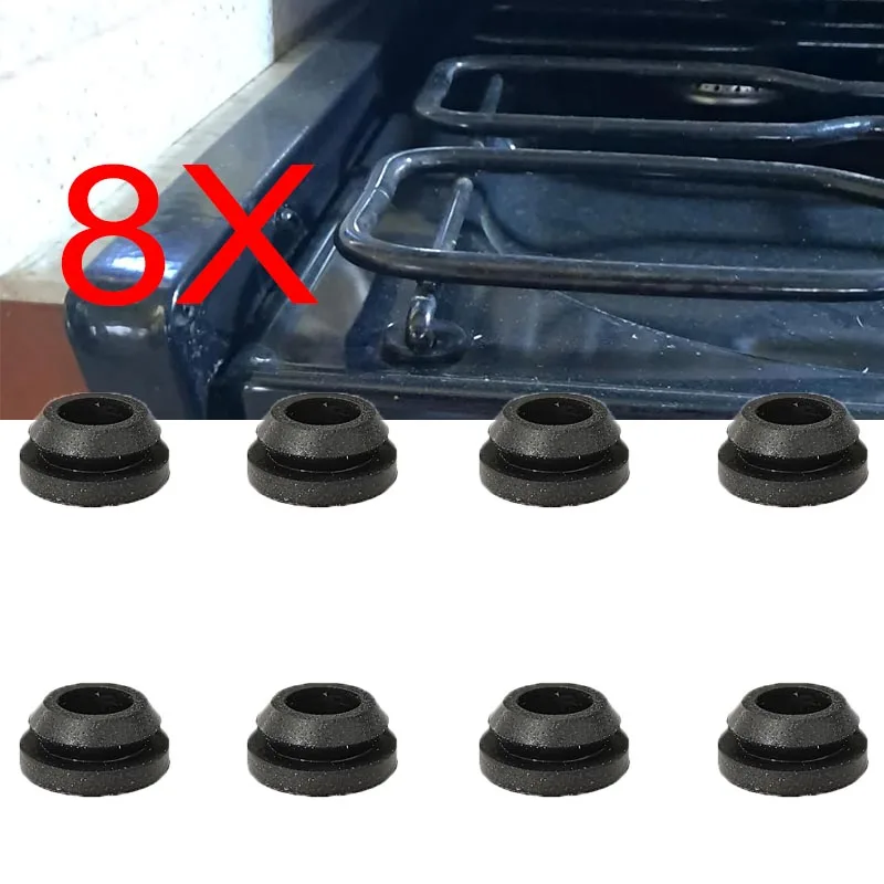 8pcs RV Stove Top Grommets, RV Stove Grommet Kit Stove Grates Black Rubber Grommet for RV Stove-Effectively Reduce Scratches