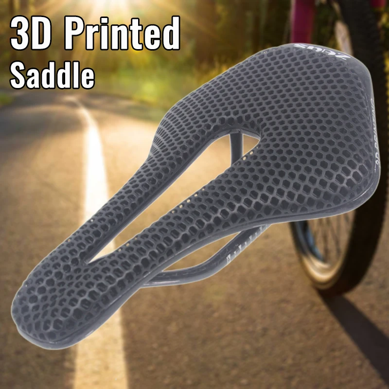 Bicycle 3D Printed Saddle Carbon Rails Saddle MTB Road Bike Seat Custion Hollow Cycling Saddle 3D Bike Seat Ultra Light