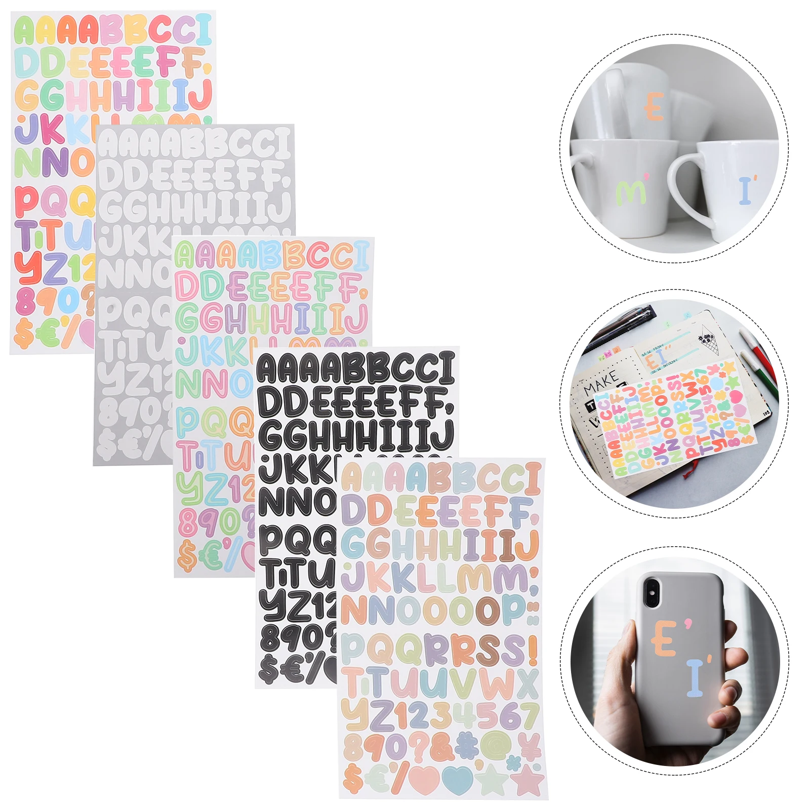 

3pcs Alphabet Number Stickers Self Adhesive Letter Stickers For Crafts Diy Labeling Decals For Glass Plastic Metal Surfaces