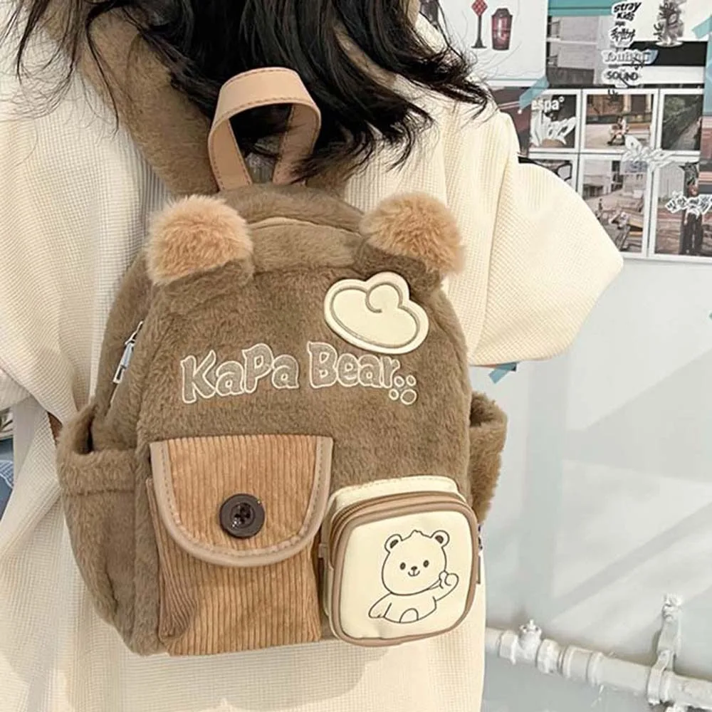 

Cartoon Cartoon Bear Plush Backpack School Backpack Lightweight Cartoon Schoolbags Large Capacity JK Lolita Korean Students Bags