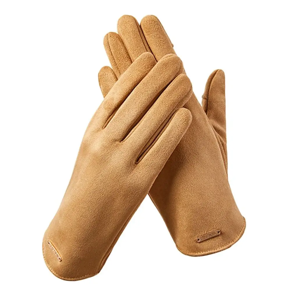 Thicken Gloves Suede Velvet Warm Mittens Thermal Driving Ski Windproof Gloves Touch Screen Winter Women Gloves